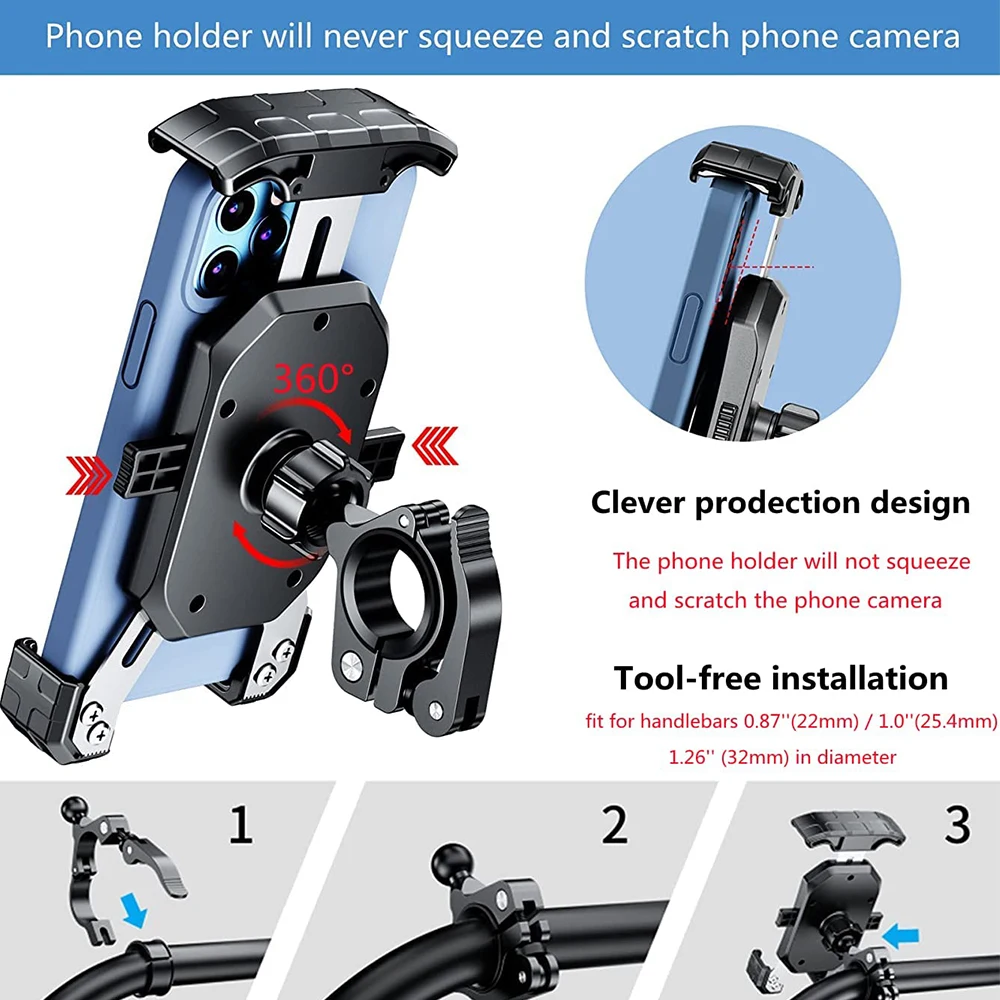 Electric Car Motorcycle Mobile Phone Grip Support Bike Voiture Machine  Holder Quad Lock Riding Bicycle Mount Navigation Stand - AliExpress