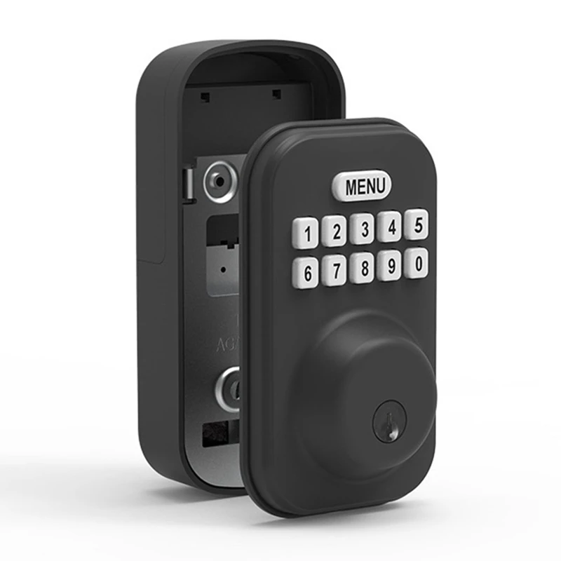 

FULL-Keyless Entry Door Lock With Handle - Electronic Keypad Deadbolt With Door Knob - Deadbolt Smart Lock