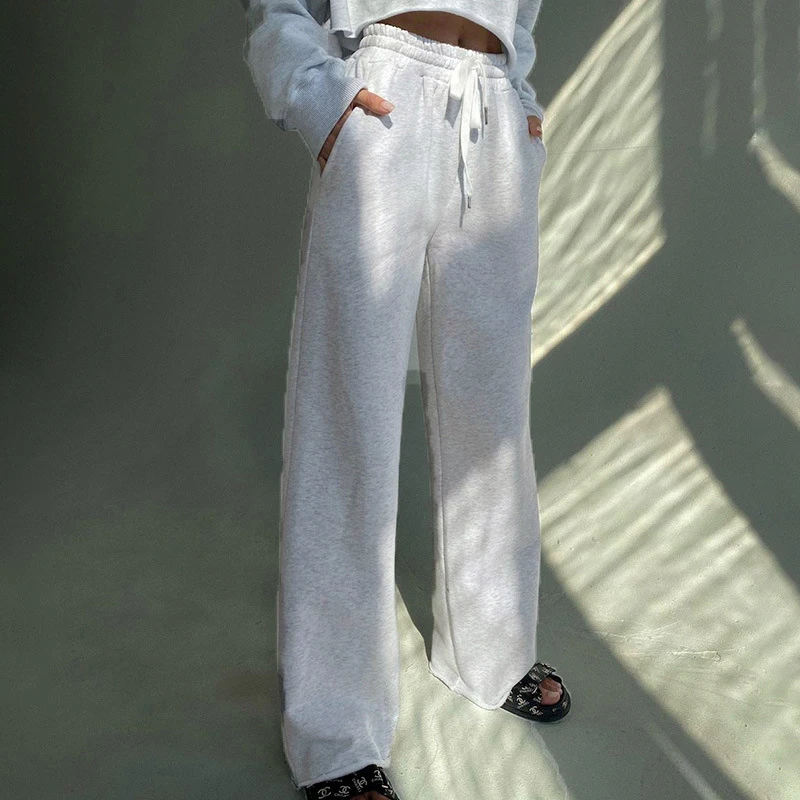 

Loose Pants Women's Sports Sweatpants High-waist Drawstring Pants Women's Casual Pocket Wide-leg Pants Women's Jogging Wide Leg