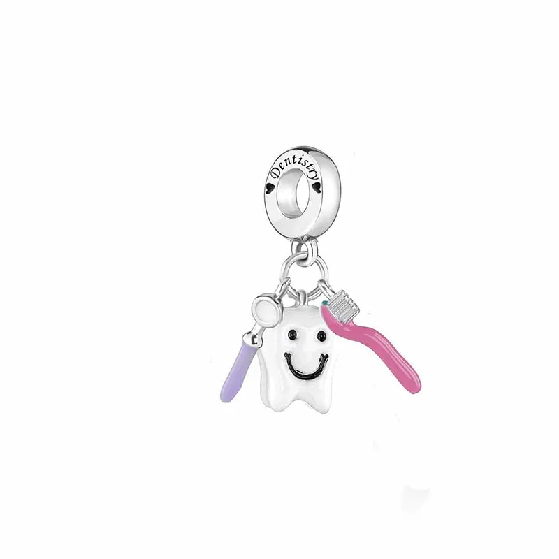 FC Jewelry Fit Original Pan Charm Bracelet 925 Silver Teeth Fairy Bead For Making Medical Tooth Dentist Berloque 2024 New 3