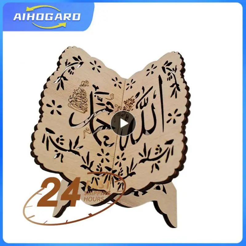 Legno Eid Mubarak Quran Holy Book Stand Holder Islamico Musulmano Ramadan Kareem Decorazione Per La Casa Mini Ramadan Mubarak Eid Regali