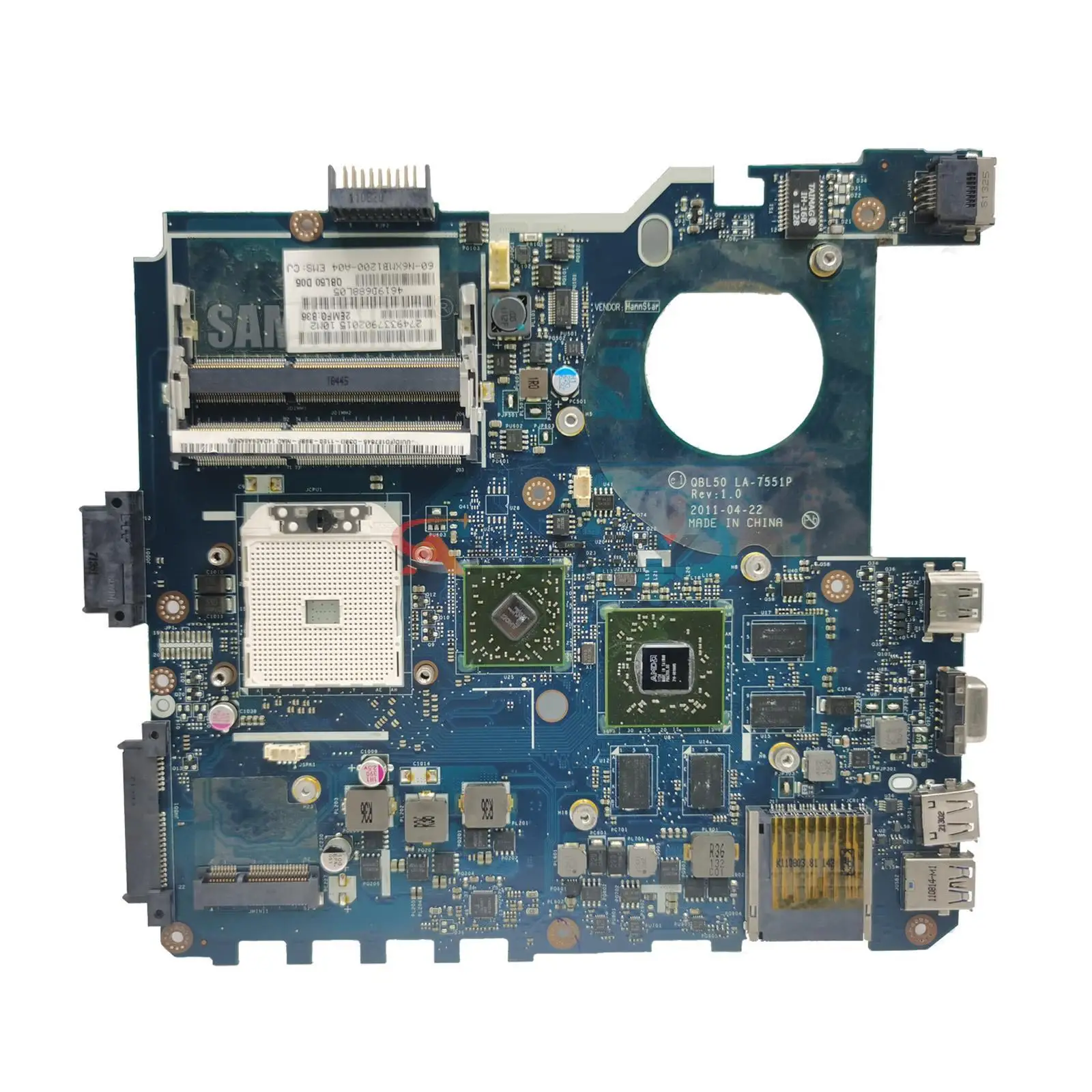 para Asus K43t K43ta K43tk X43t Portátil Placa-mãe Qbl50 La7551p Placa-mãe Hd7670m 1g 100 Trabalho de Teste. Original Original - Imagem 5