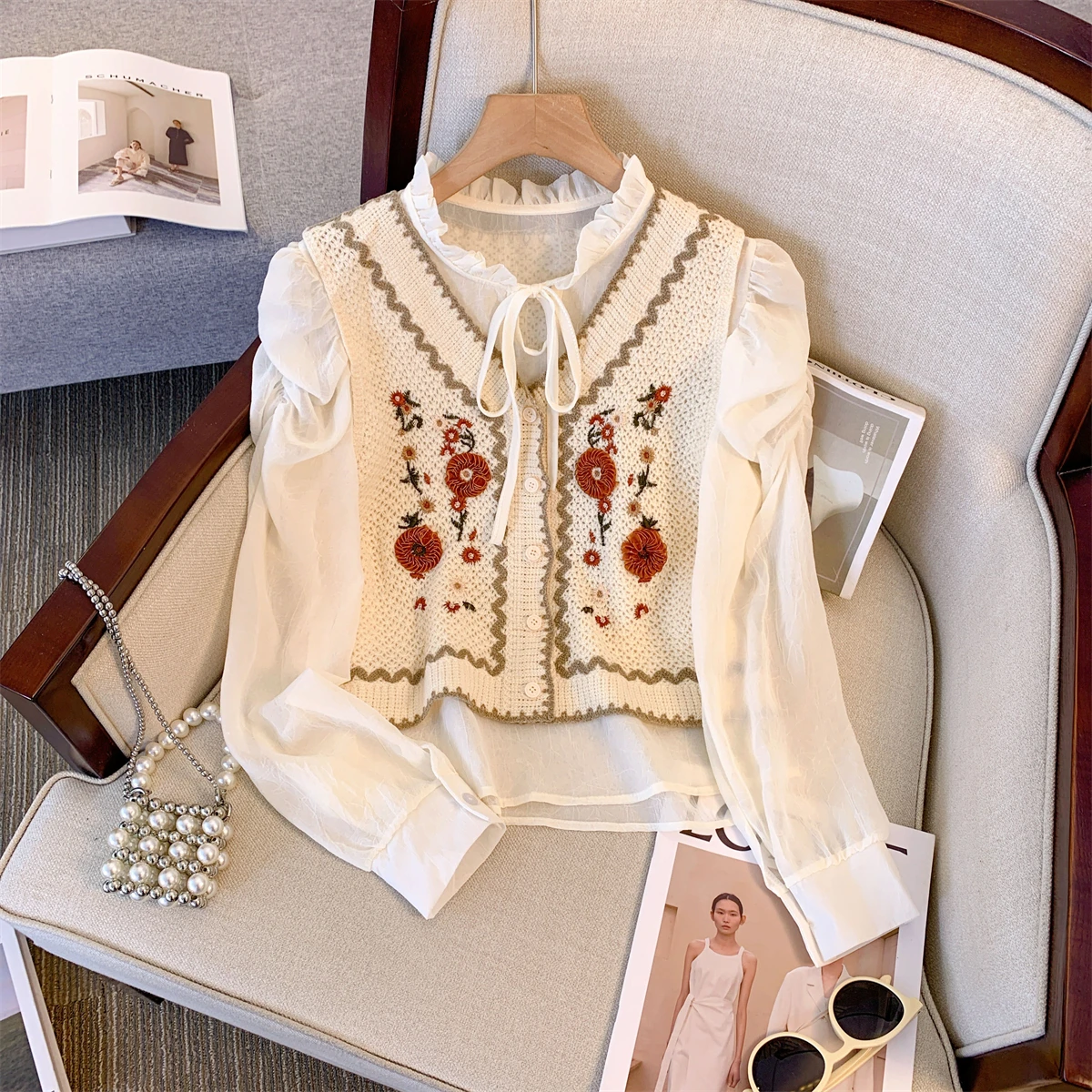 113 apricot single piece vest high quality