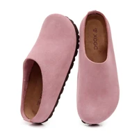 Anti Slip Leather Clogs Cork Footbed Sandals Comfort Mules with Arch Support Slip on Slippers Casual House Slippers - Image 3