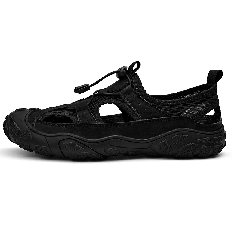 

2023 New Summer Outdoors Penetration Men's Sandals Wild Hollow Sandals Men Summer Wear-resistant Non-slip Toe Cap