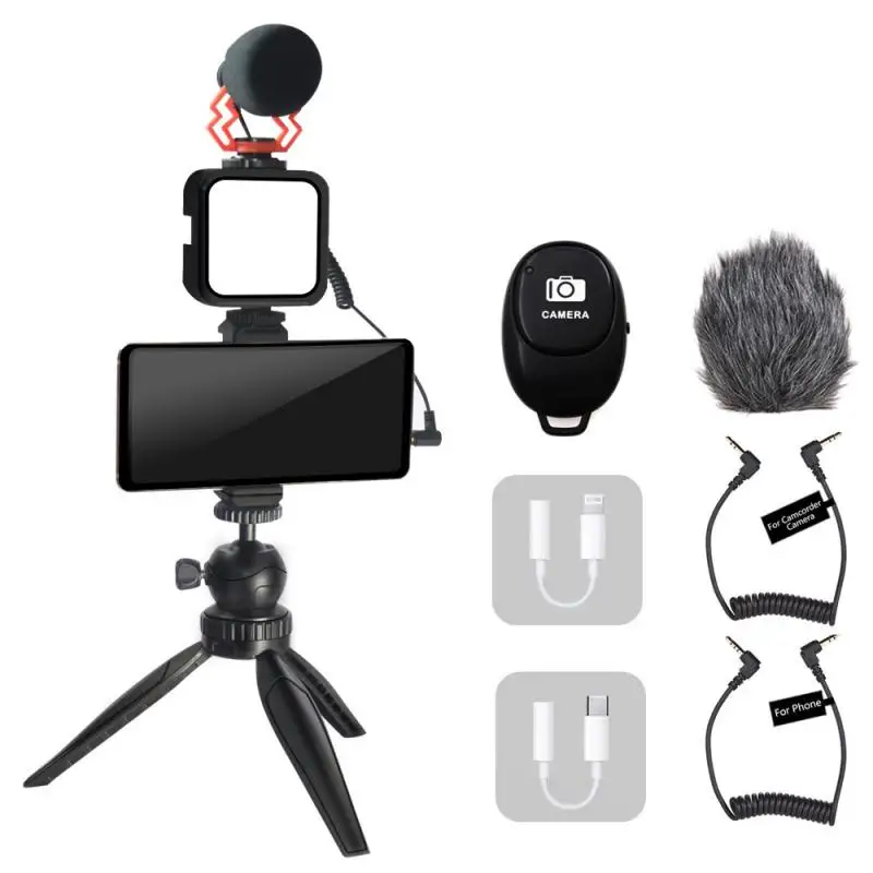 

Mcoplus Phone Live Microphone Photography Light and D49R Mini Led Fill Light Phone Live Recording Portable Outdoor Shooting