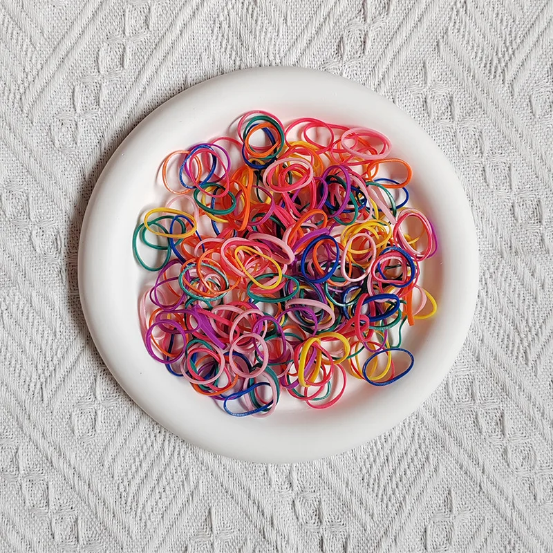 200PiecesGirlElasticHairBandsRubberHairTiesDisposableSmall