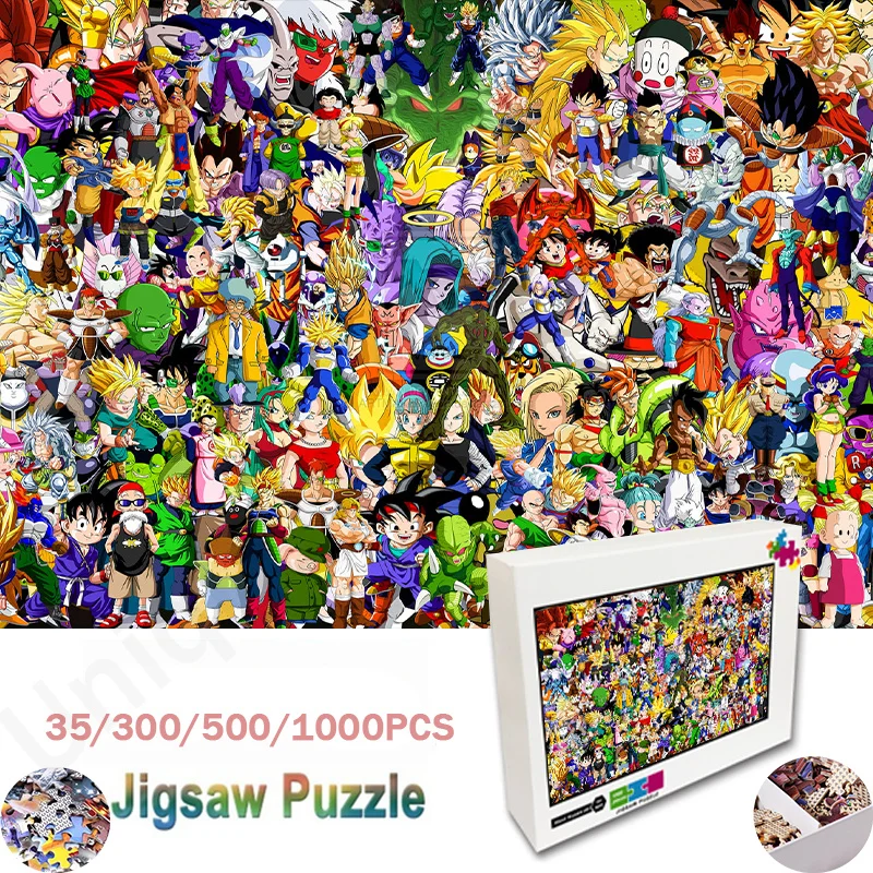 Dragon Ball Characters Collection Jigsaw Puzzle 35/300/500/1000 Pcs Jigsaw Funny Diy Manual Family Toys Kid's Birthday Gifts