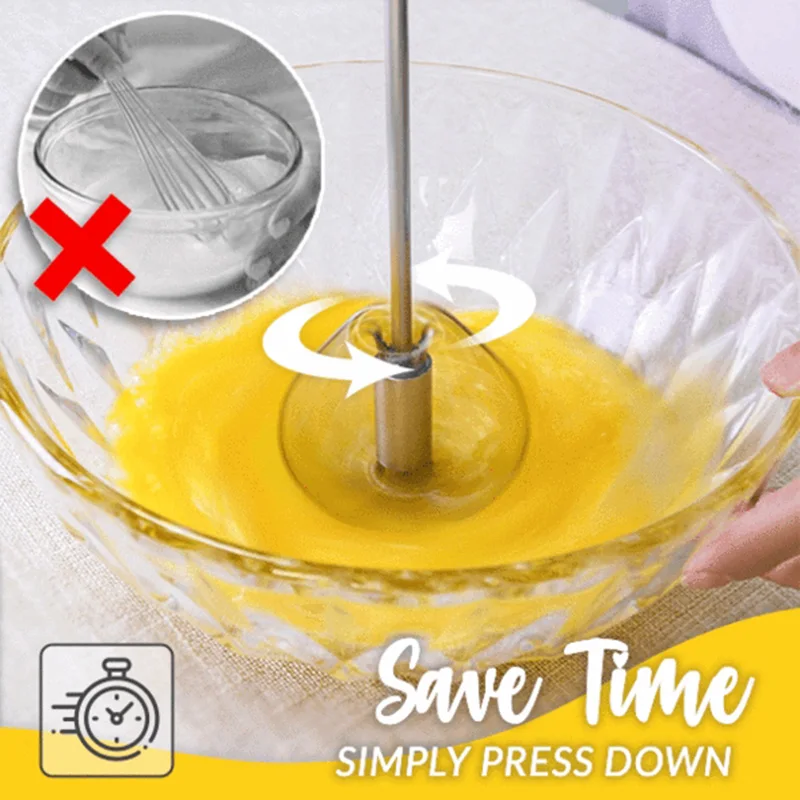 1/3PCS Stainless Steel Rotary Whisk Semi-Automatic Mixer Kitchen Egg Tools Manual Whisk for Household Cream Eggs Baking Gadgets