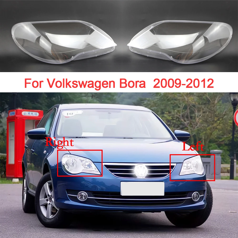 

Car Headlight Cover For Volkswagen Bora 2009-2012 Replacement Plexiglass Headlamp Shell Clear Lampshade Car Accessories
