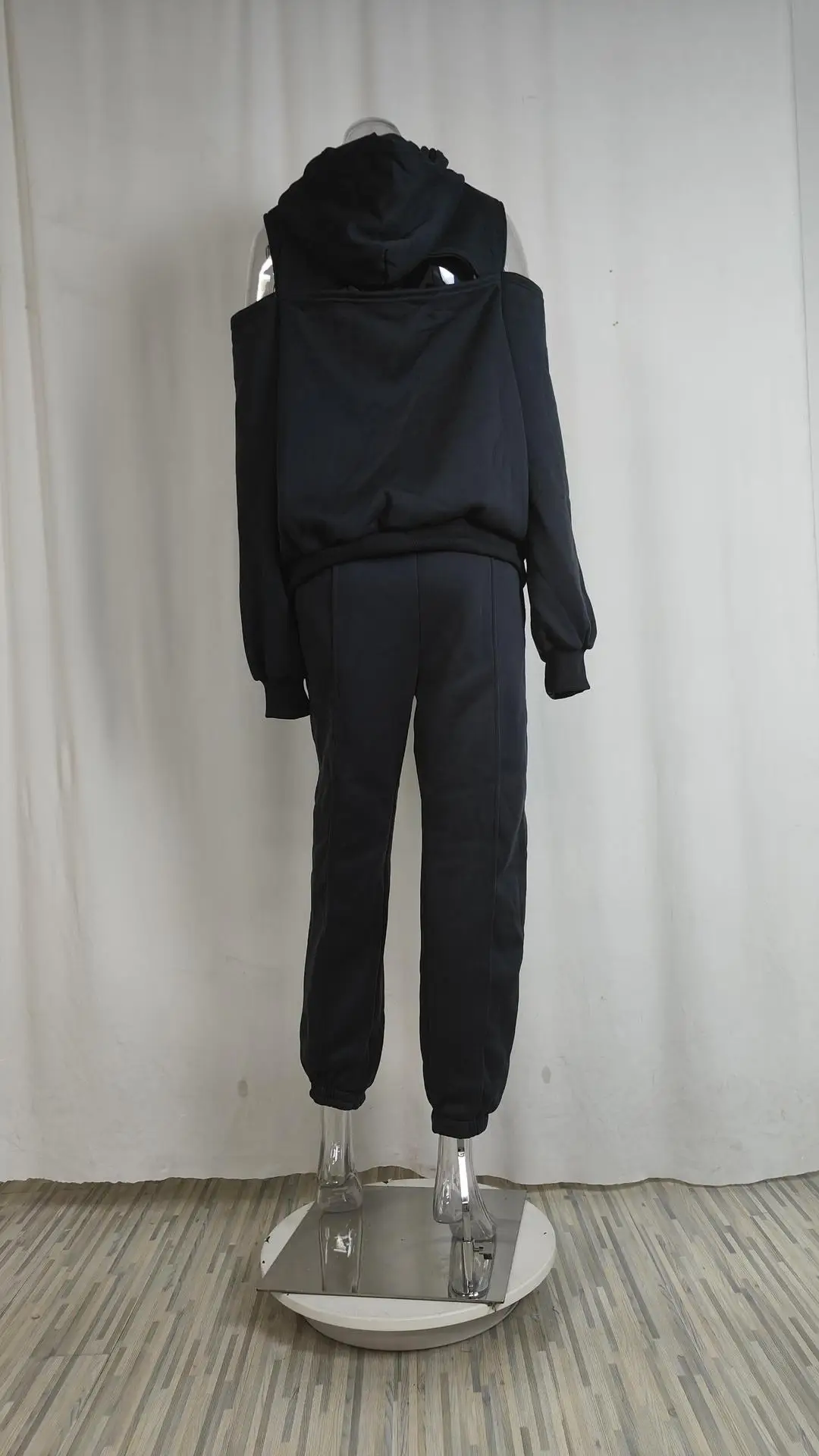 Herbstmode, vielseitiges, langärmeliges Samt-Sweatshirt mit elastischem Band, europäischer und amerikanischer Sportanzug im einfachen Stil – Detail 18