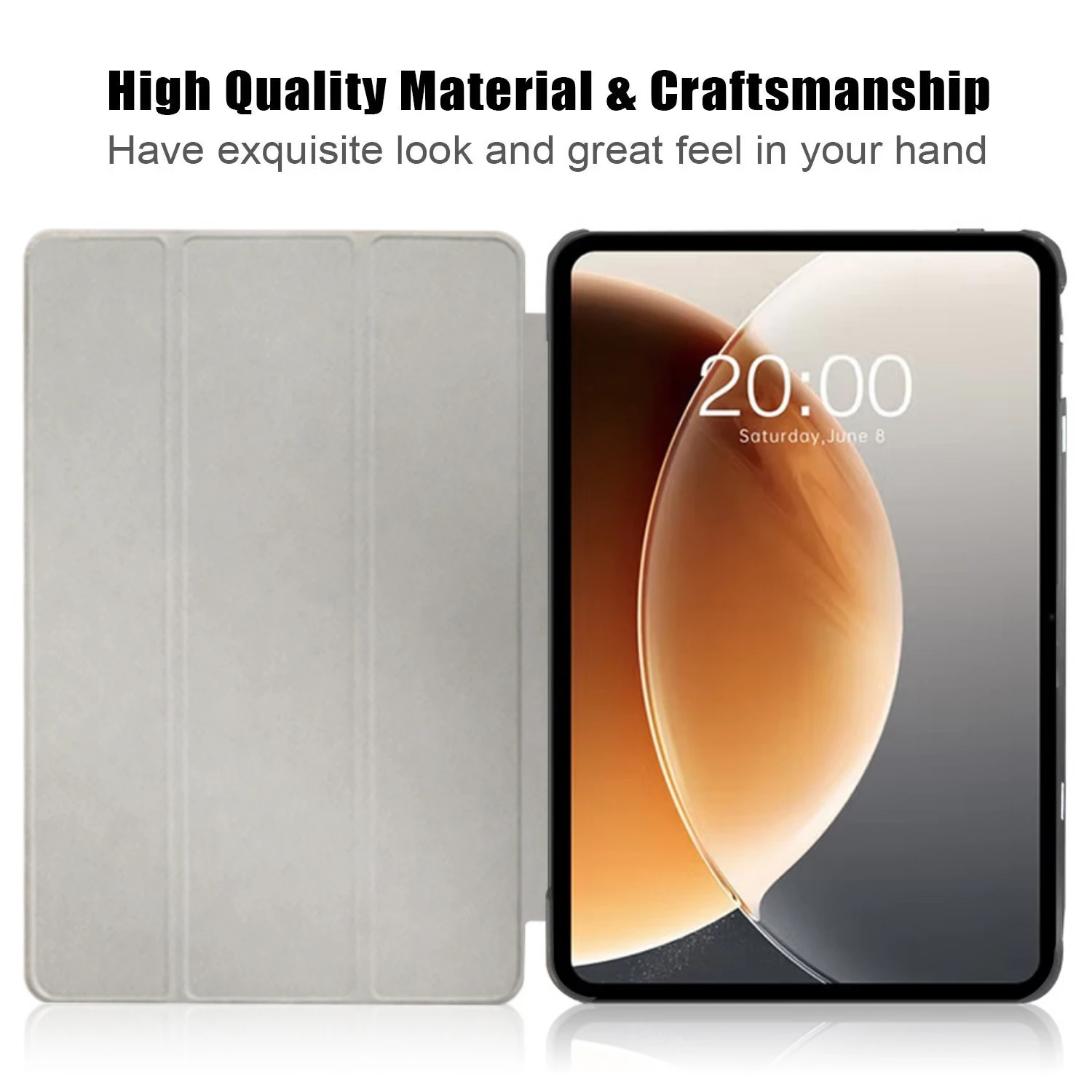 Smart Triple-Folding Stand Cover with Hard Back