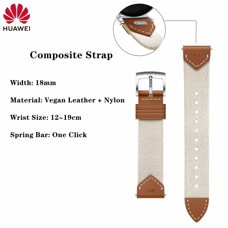 Huawei GT5 Pro 42mm Leather Watch Band - Premium Nylon & Vegan Leather Composite Strap