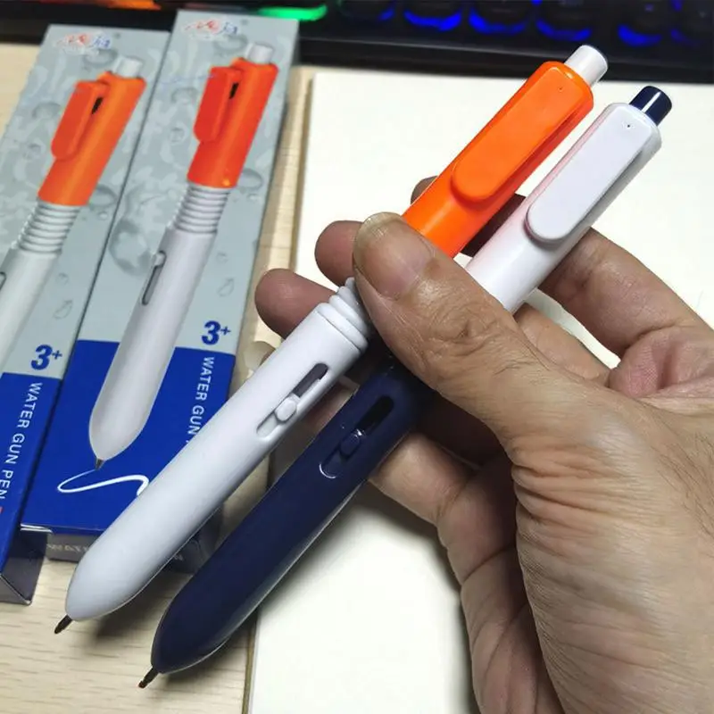 NEW 2 in 1 Funny Prank Retractable Water Spray Pens,Ball Pen with Water Spray Funny Prank Toy Stress Relief