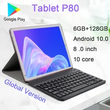 

8 Inch Tablets P80 lPad Pro Tablet 6GB RAM 128GB ROM Android 10 5G Network Wifi Tablet PC Type-C Android tablette cheap tablets