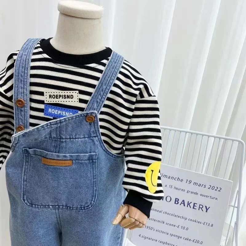 Unisex Boys Girls Dungarees Casual Long Pants Children Oversize Loose Jumpsuit Denim Overalls