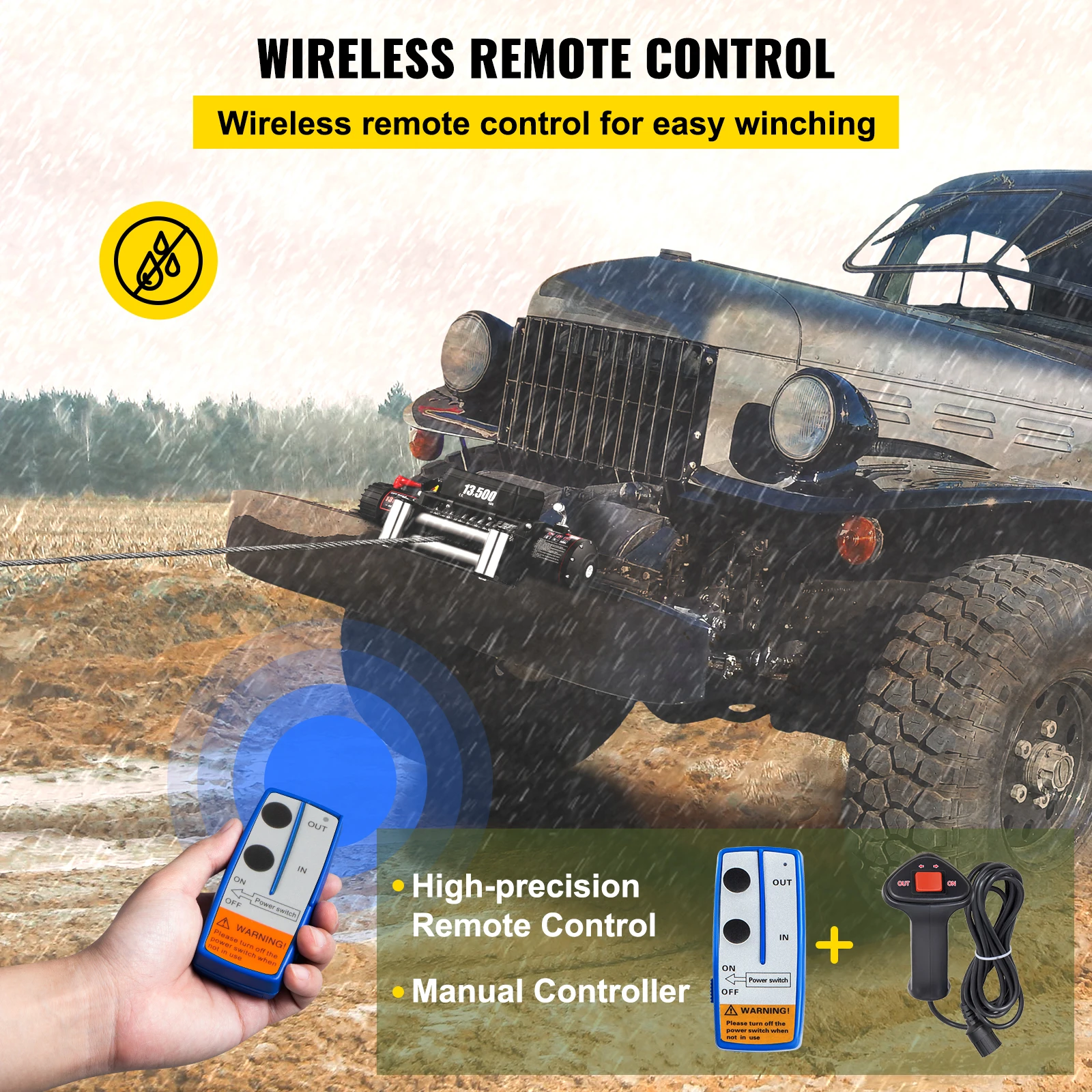 Verricello Elettrico 6123 Kg Verricello Per Camion 12 V CC Con Cavo In Acciaio 1