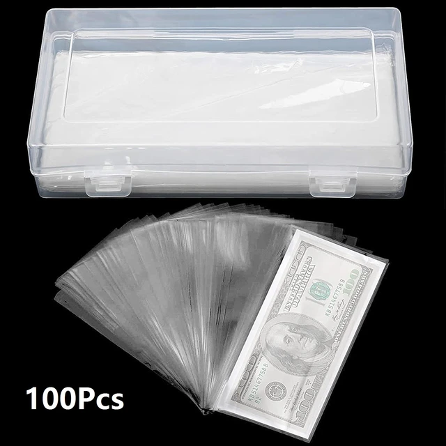 Lot de 100 pochettes en plastique pour pièces de monnaie – Boîte de  rangement pour