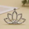 Flower Crystal Crown Hair Comb Hollow Love Heart Children Tiara Headband Wedding Jewelry Hair Styling Accessories 4