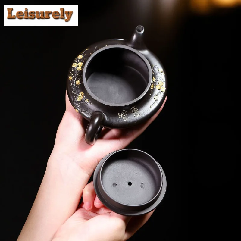240ml Creative Yixing Purple Clay Teapots Handmade Pot Raw Ore Dahongpao Reducing Roasting Mud Kettle With Strainer Zisha Teaset