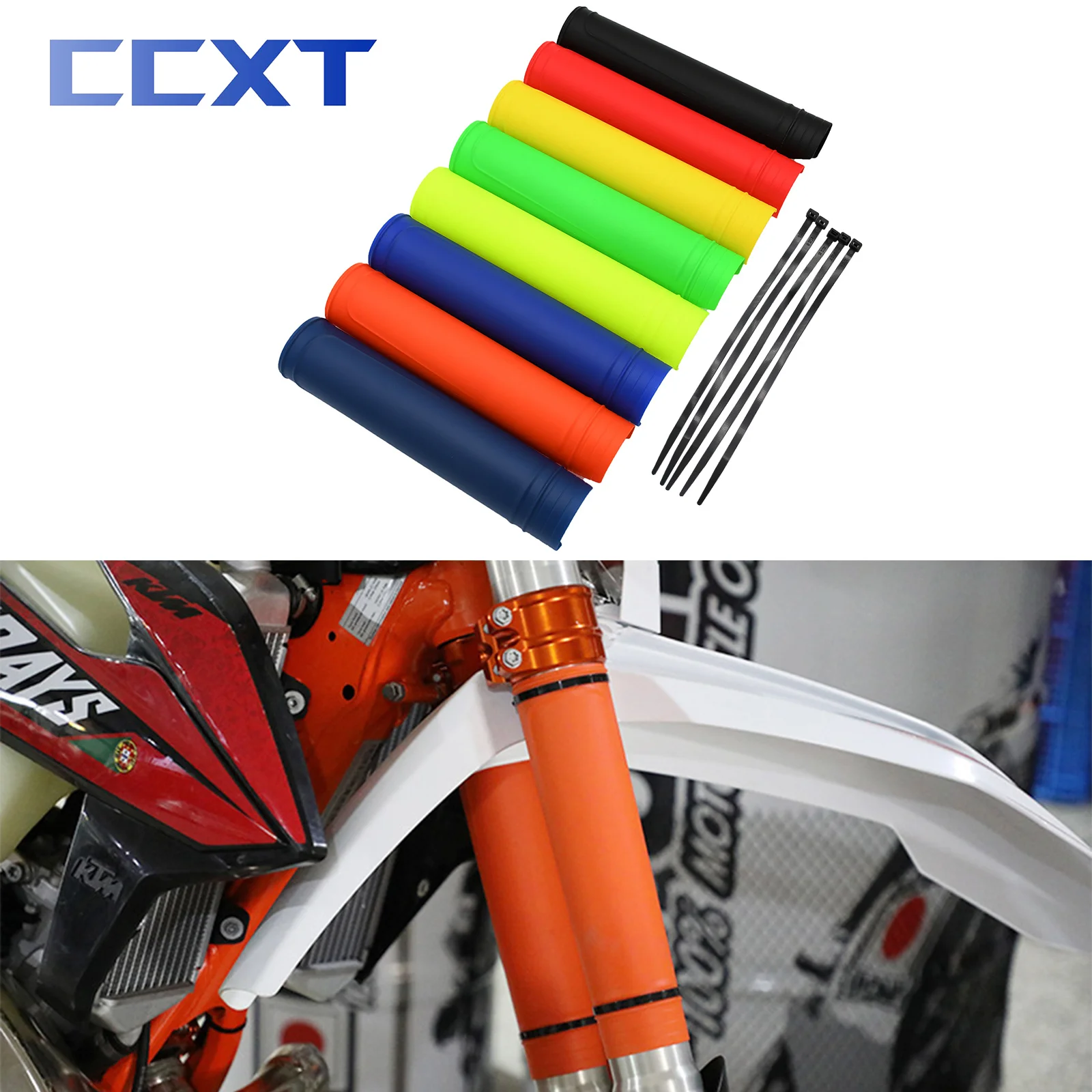 범용 오토바이 포크 플라스틱 커버 충격 흡수 가드 보호대, KTM 혼다 가와사키 스즈키 야마하 YZ250F YZ450F WR250F 용