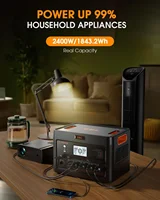 Portable Power Station 2400W 1843.2Wh Solar Generator LiFePO4 (LFP) Battery(4800W Surge) 2 Hours Fast AC Charging 2