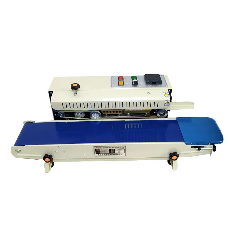 

Horizontal Continuous Band Sealer Printable Date Film Bag Automatic Heat Sealing Machine Food Sealer