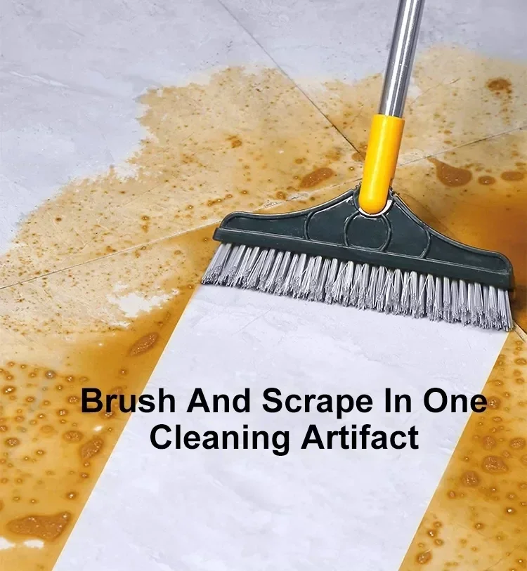2-in-1 Cleaning Brush with Long Handle – Stiff Bristle & Squeegee for Crevice, Algae & Corner Dirt Removal 9 Sb8af6c4cbf2e47e19092cf3cbf4a5732V