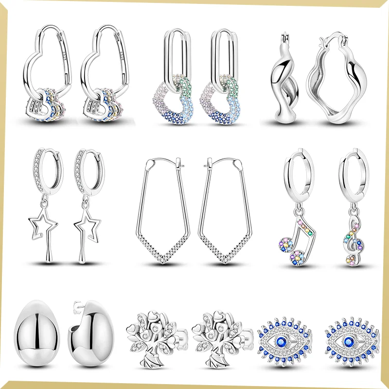 

925 Silver Women's Sparkling Pavé Cubic Zirconia Flowing Curve Earrings Luxury Exquisite Engagement Wedding Premium Earrings