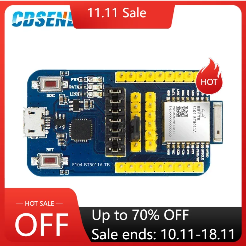 Test Kit BLE5.0 nRF52811 2.4GHz Blutooth to Serial Port Transparent CDSENET E104-BT5011A-TB Test Board forE104-BT5011A