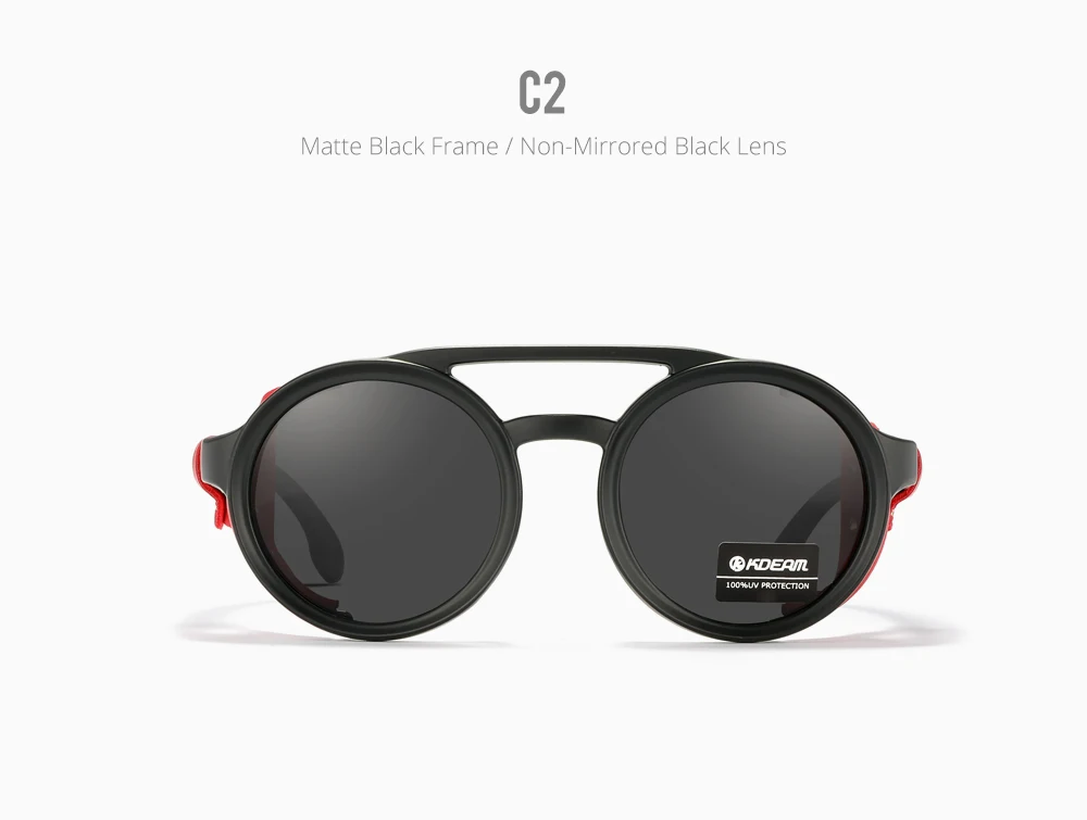 KDEAM Polarisierte Sonnenbrille Runde Für Männer Frauen Weiche Leder Schild Sonnenbrille Retro Brillen Mit Schädel Zipper Fall KD0418 – Detail 14