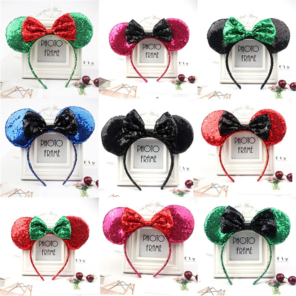 

ABDO Big Bowknot Girls Headband Sequins Hair Accessories For Kids Birthday Wedding Baby Hairband Lovely Children Party Headdress