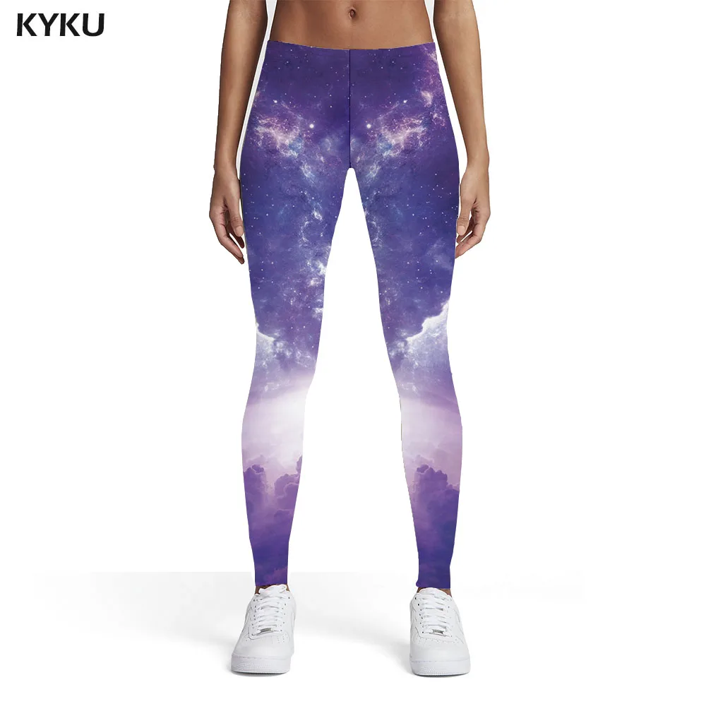 

KYKU Universe Leggings Women Space Trousers Galaxy Leggins Nebula Spandex Womens Leggings Pants Casual Slim Skinny Pencil