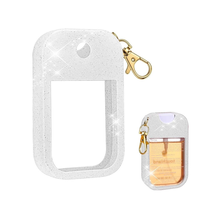 Détail du porte-clés et de l'ouverture de l'étui pour solution hydroalcoolique Touchland.