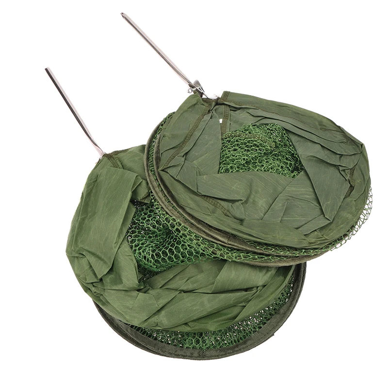 Portable Folding Fishing Net Fish Crab Lobsters Mesh Cage Bucket Anti-jump Storage Bag 1PC