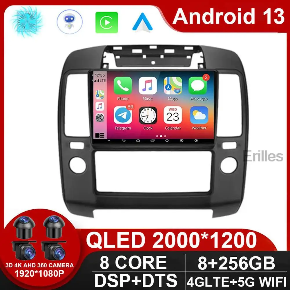 

Автомагнитола на Android 13 для Nissan Navara 3 D40 2004-2010, мультимедийный плеер с GPS-навигацией, автомагнитола 2DIN без DVD
