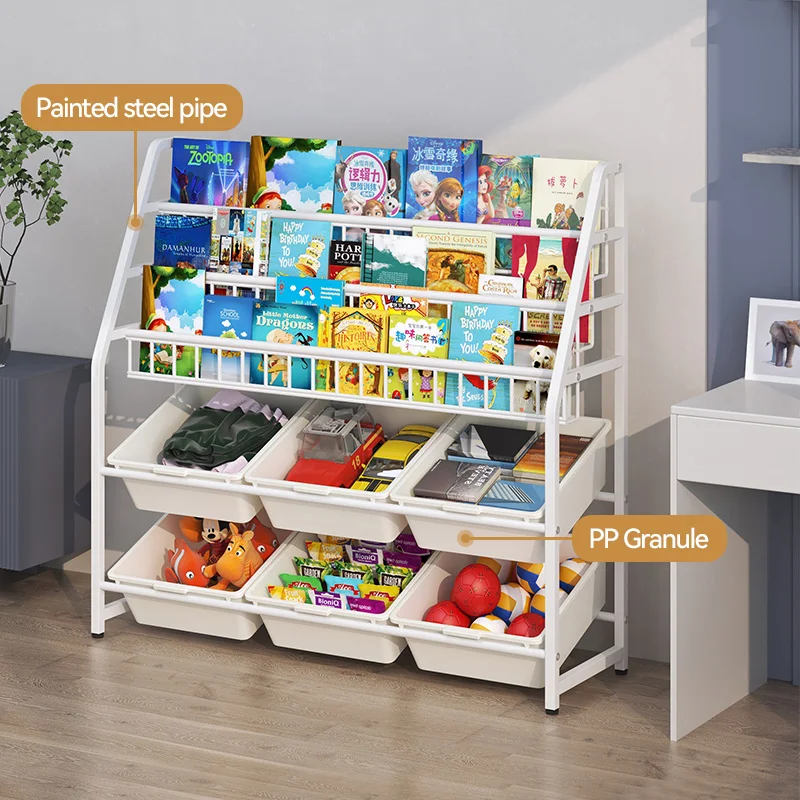 Children's Bookshelf Mobile Toy Storage Rack Floor storage rack,book display stand