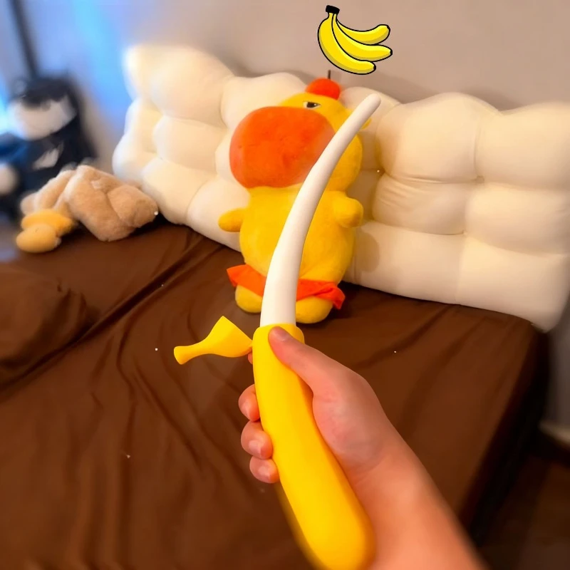 3D 프린팅된 사실적인 접이식 바나나 경량 시뮬레이션 과일 소품 텔레스코픽 검 장난감