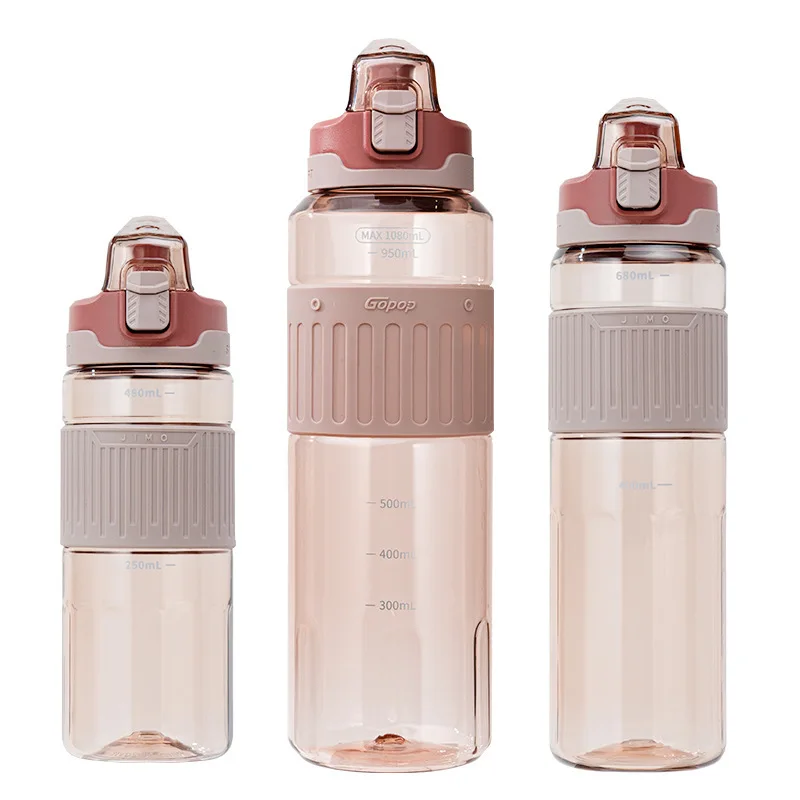 550/750/1080mL Sports Water Bottle garrafa de agua For Camping Hiking  Outdoor Plastic Transparent BPA Free botella de agua