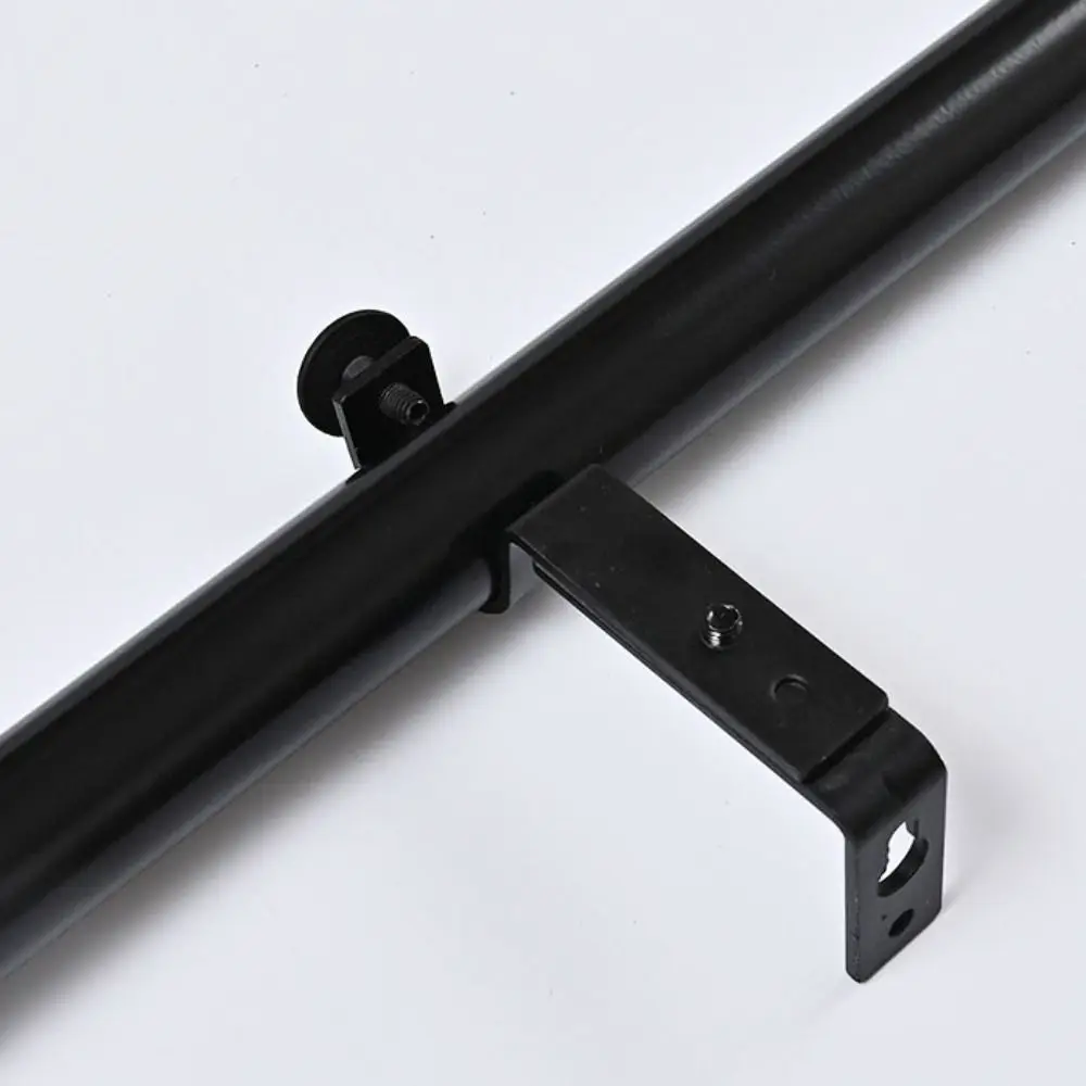 Modern Adjustable Curtain Rod Set Thicken Black Curtain Rail Carbon ...
