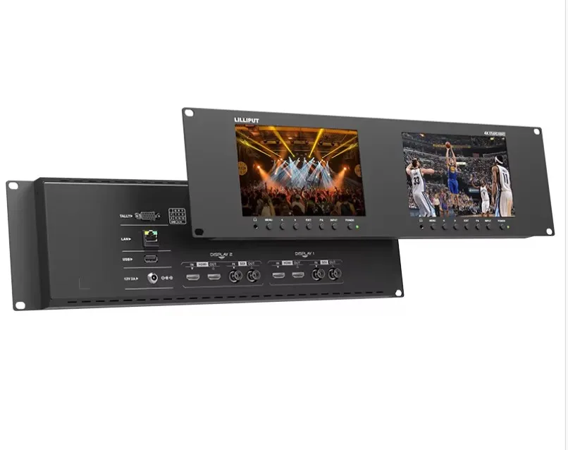 Lilliput RM-7029S Monitor 7 Inch 3G-SDI Dual Monitor 3RU Rack-Mounted Metal Housing