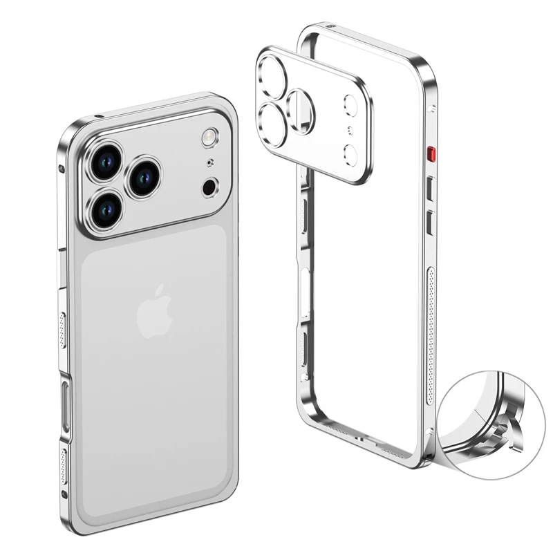 Sleek Metal Bumper Phone Case with Heat Dissipation and Camera Protection