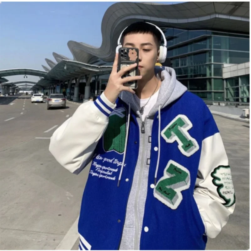 Men's Baseball Jersey American Spring and Autumn Fashion Brand Coat Loose Relaxed Versatile Couple Jacket Men's Jacket A0038
