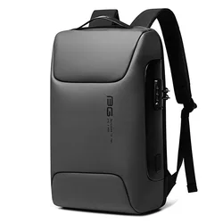 BANGE Sleek Anti-Theft Waterproof Business Laptop Backpack with USB Charging (BA 7216 Grey)