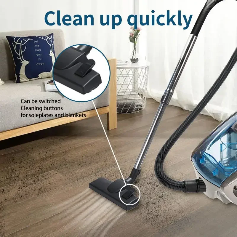 Houselin 2800W Bag Can Vacuum Cleaner, Corded Vacuum Cleaner, 1.5 Litre Capacity, Wet & Dry, Aluminium Telescopic Pole 2
