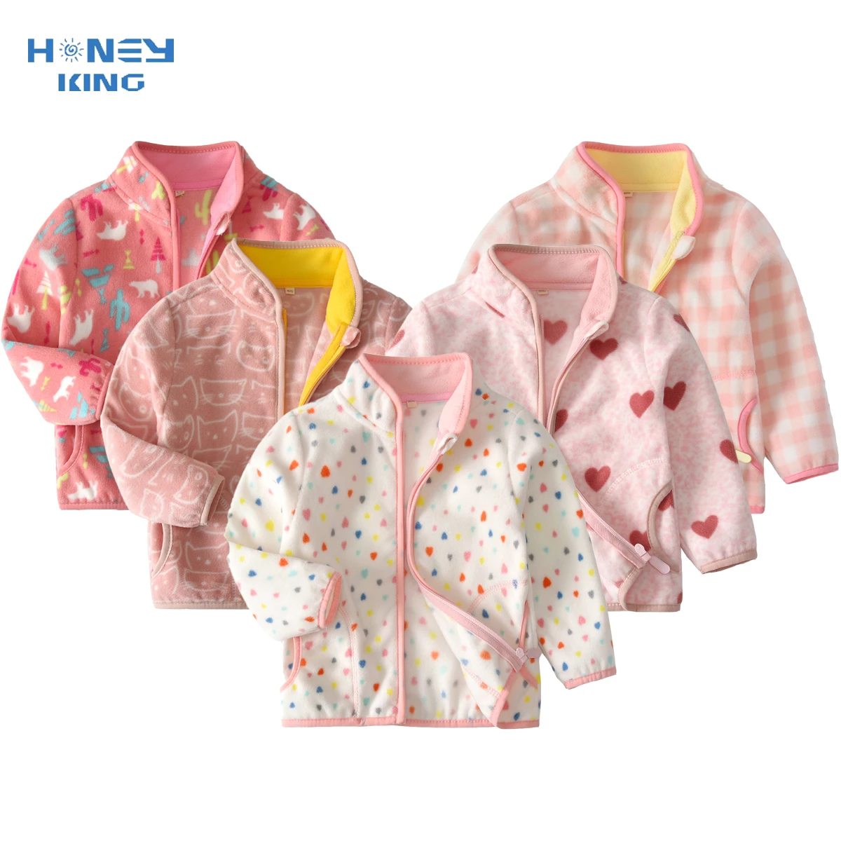 

Girls Jacket Coats Cartoon Autumn Winter Soft Polar Fleece Jacket Baby Boy Thick Warm Children Outwear Teenagers Kids Clothing