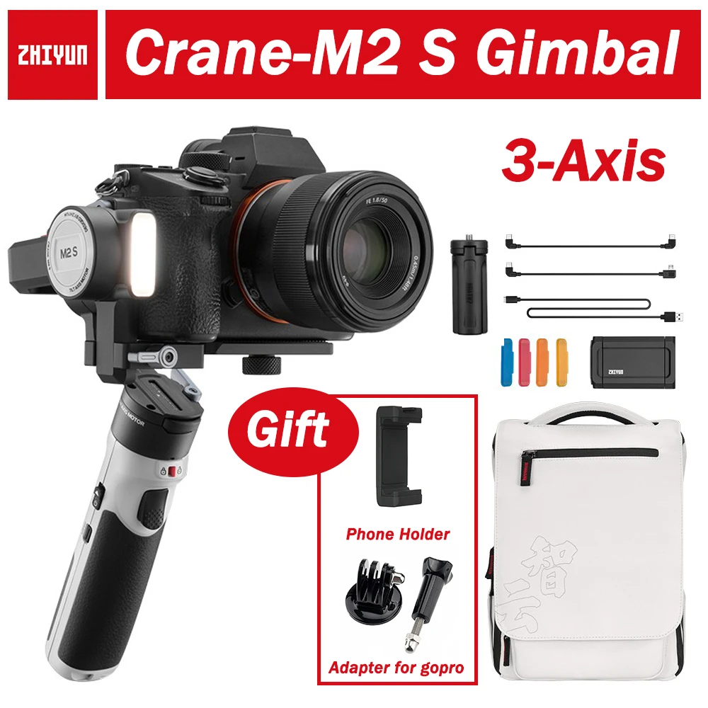 Zhiyun Crane M2s 3axis Gimbal Handheld Stabilizer Mirrorless Cameras For Sony Canon Action
