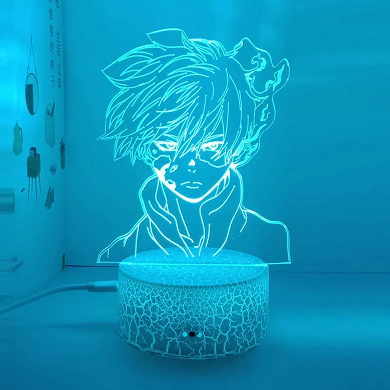 night lamp for bedroom wall My Hero Academia Boku No Todoroki Shoto 3d Led Lamp Bedroom Manga Night Lights Anime Figure Room Decor Lampara De Noche wall night light