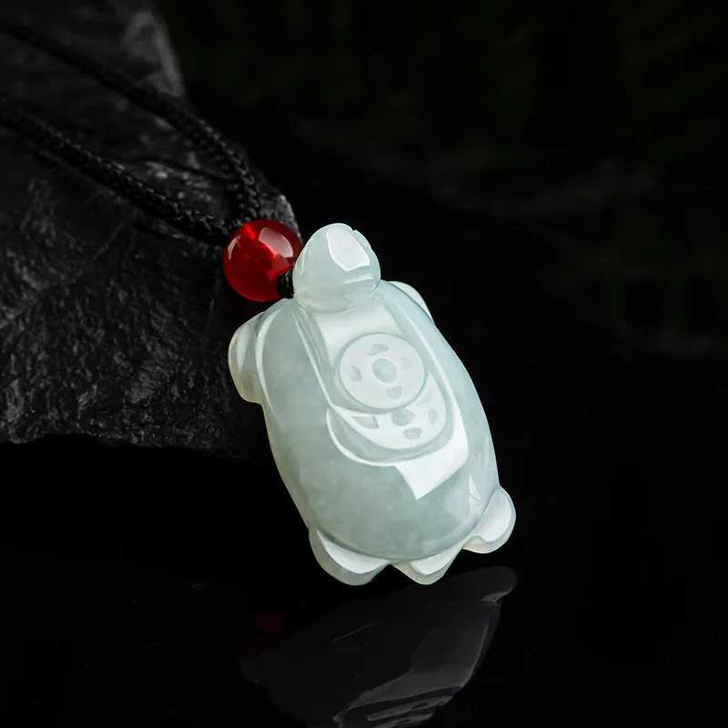 

Fine 100% Natural Grade A White Jade Jadeite Lucky Coin Turtle Pendant