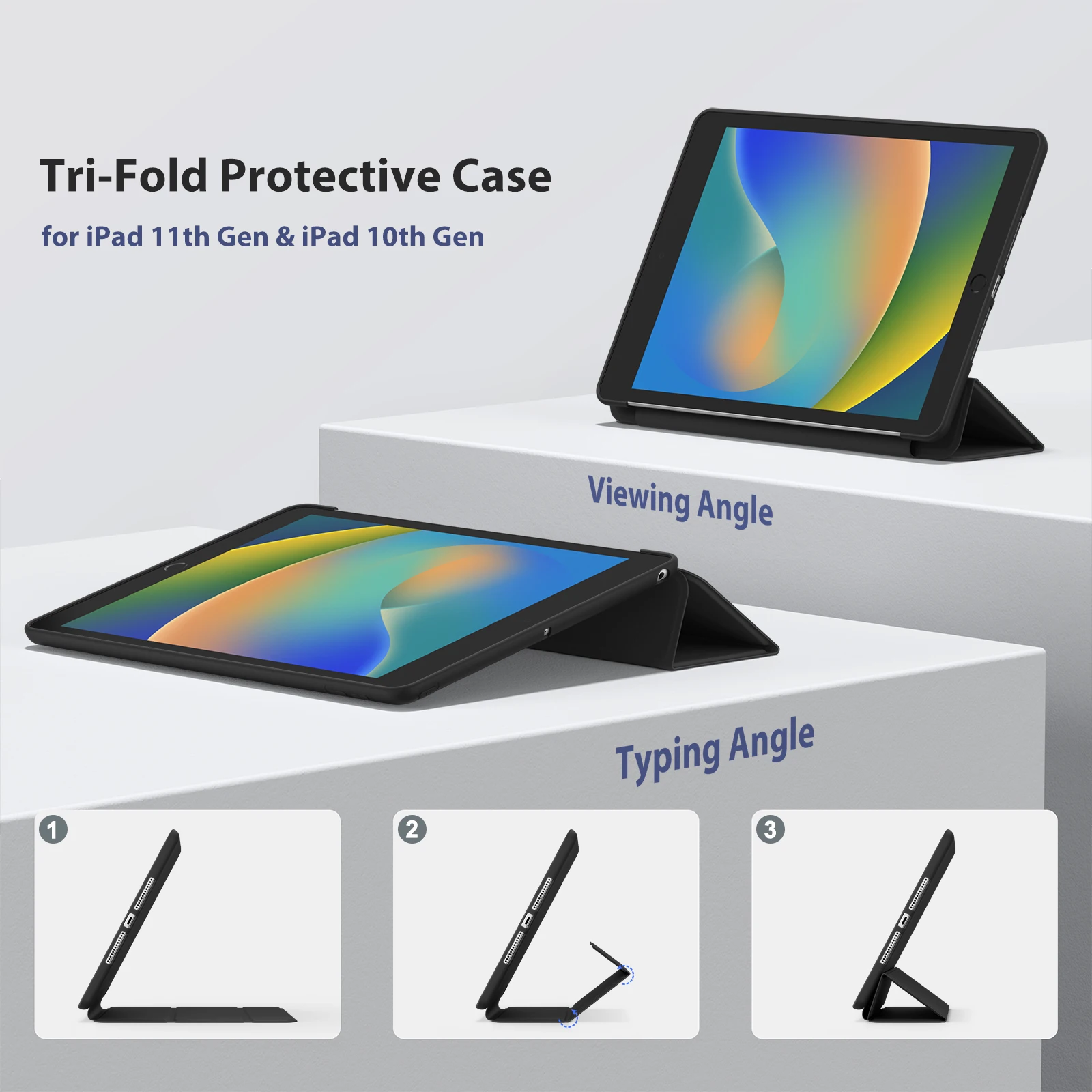 Premium Soft PU Leather iPad Case with Auto Wake/Sleep Function